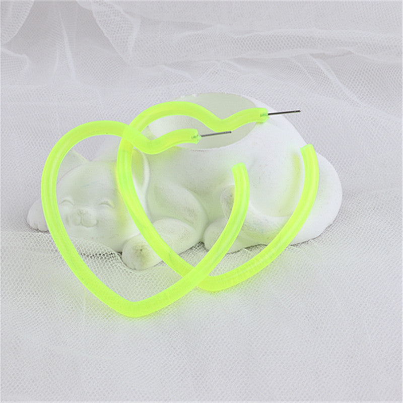 1 Pair Fashion Solid Color Arylic Women's Hoop Earrings