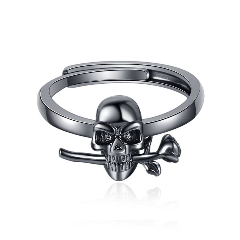 Hip-hop Rose Skull Copper Plating Women's Rings Earrings Necklace