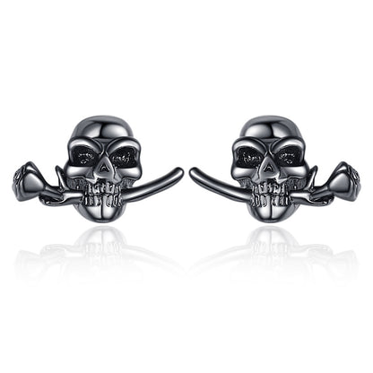 Hip-hop Rose Skull Copper Plating Women's Rings Earrings Necklace