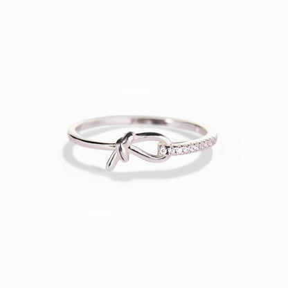 Sterling Silver Elegant Solid Color Knot Plating Rings