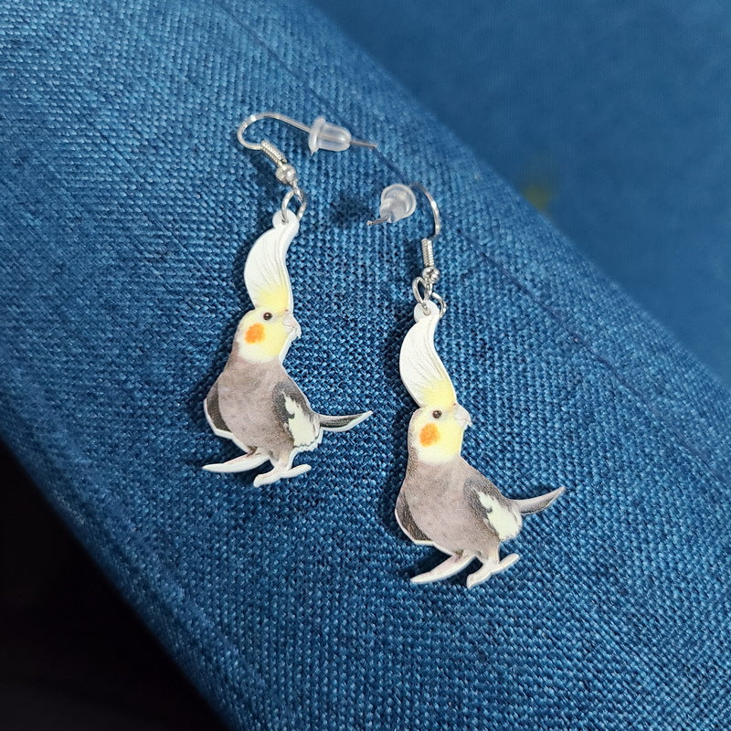 1 Pair Exaggerated Bird Arylic Women's Drop Earrings