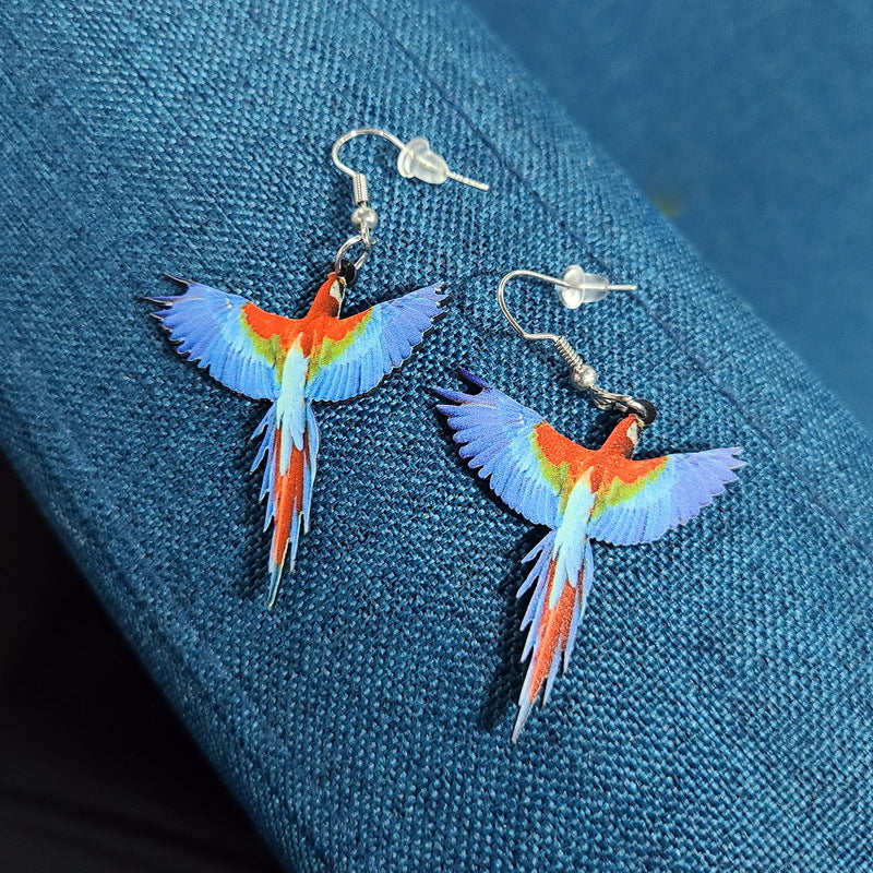 1 Pair Exaggerated Bird Arylic Women's Drop Earrings