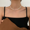 Baroque Style Solid Color Freshwater Pearl Copper Beaded Necklace