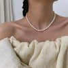 Baroque Style Solid Color Freshwater Pearl Copper Beaded Necklace