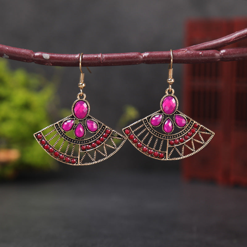 1 Pair Retro Water Droplets Metal Plating Zircon Women's Drop Earrings