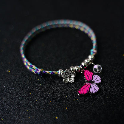 1 Piece Retro Flower Butterfly Alloy Rope Unisex Bracelets