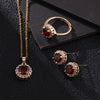 3 Pieces Fashion Round Titanium Steel Copper Inlay Zircon Women's Jewelry Set