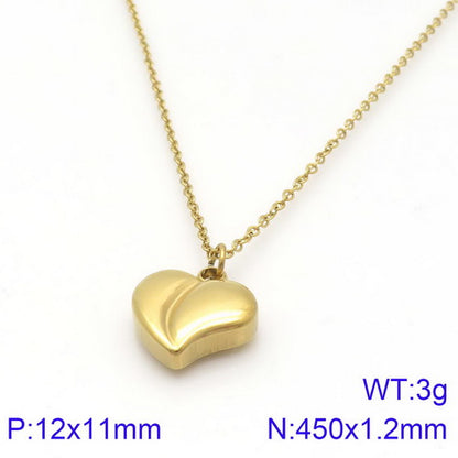 Fashion Star Heart Shape Titanium Steel Plating Pendant Necklace 1 Piece