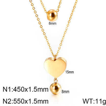 Fashion Star Heart Shape Titanium Steel Plating Pendant Necklace 1 Piece