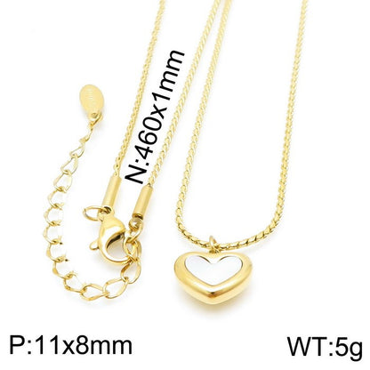 Fashion Star Heart Shape Titanium Steel Plating Pendant Necklace 1 Piece