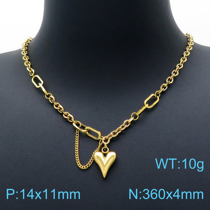 Fashion Star Heart Shape Titanium Steel Plating Pendant Necklace 1 Piece