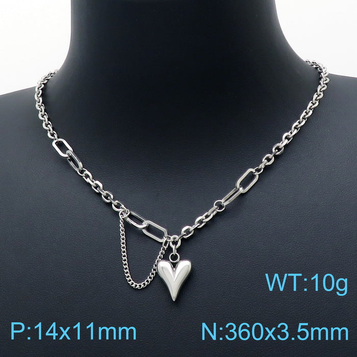 Fashion Star Heart Shape Titanium Steel Plating Pendant Necklace 1 Piece