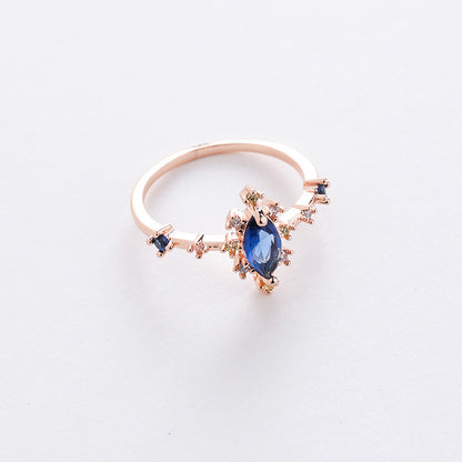 Fashion Heart Shape Copper Plating Inlay Zircon Rings 1 Piece