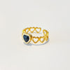 Fashion Heart Shape Titanium Steel Inlay Zircon Rings