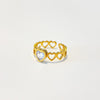 Fashion Heart Shape Titanium Steel Inlay Zircon Rings