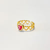 Fashion Heart Shape Titanium Steel Inlay Zircon Rings