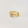 Fashion Heart Shape Titanium Steel Inlay Zircon Rings