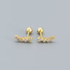 Fashion Irregular Sterling Silver Inlay Rhinestones Ear Studs 1 Pair