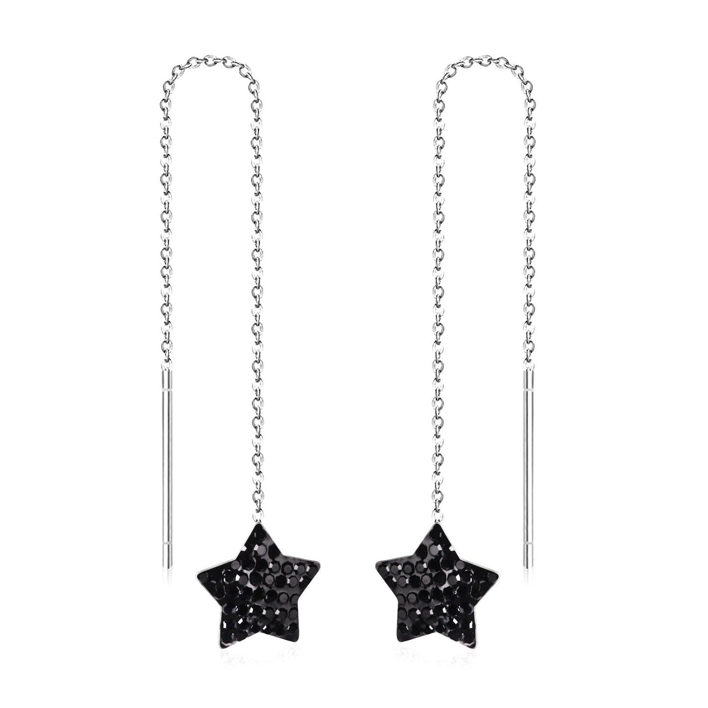 Fashion Star Stainless Steel Plating Drop Earrings 1 Pair