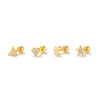 Simple Style Star Moon Butterfly Sterling Silver Inlay Zircon Ear Studs 1 Set