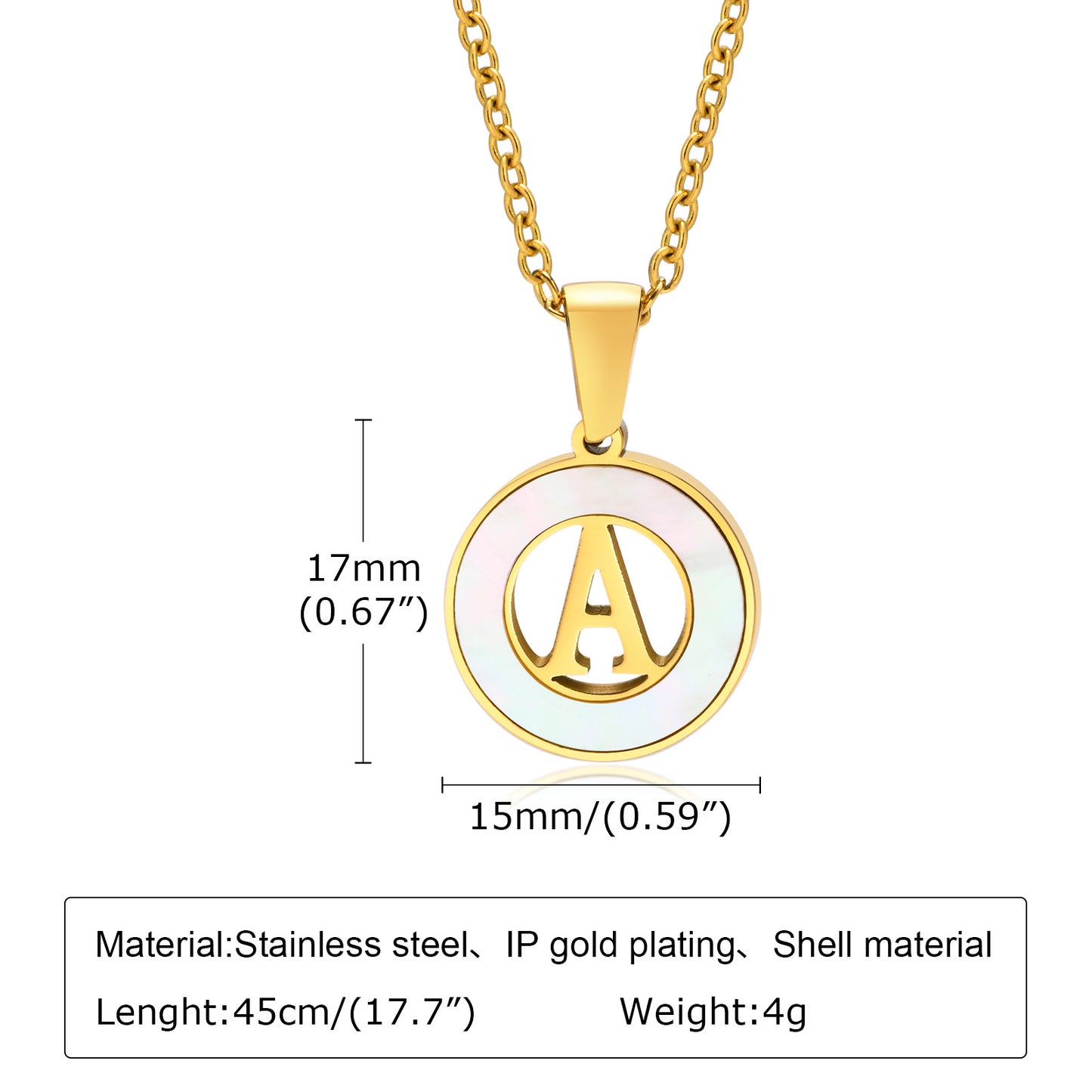 Fashion Letter Stainless Steel Titanium Steel Plating Pendant Necklace 1 Piece