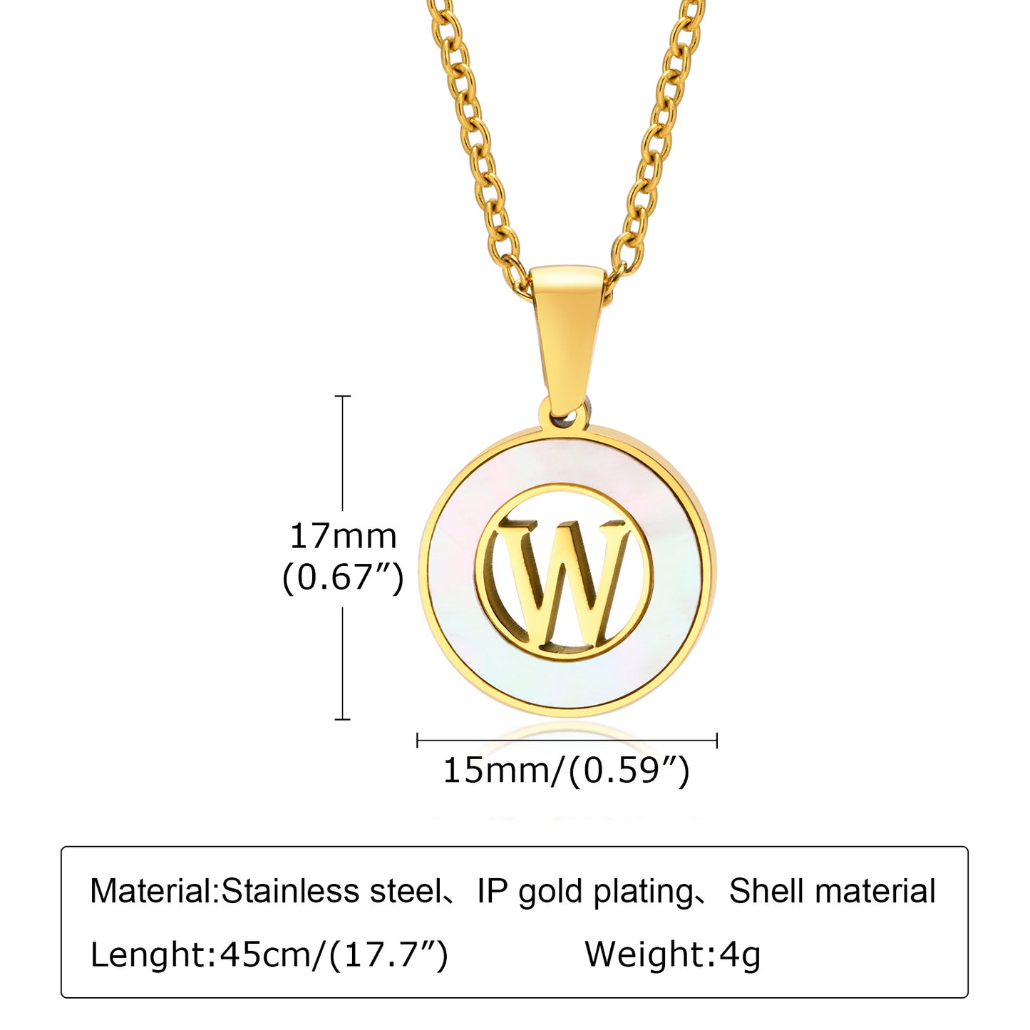 Fashion Letter Stainless Steel Titanium Steel Plating Pendant Necklace 1 Piece