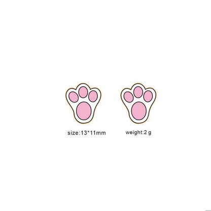 1 Pair Cartoon Style Animal Wood Easter Women's Girl's Ear Studs