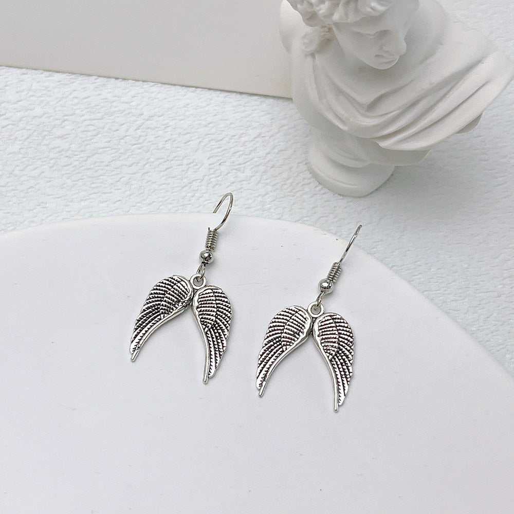 1 Pair Fashion Wings Metal Drop Earrings