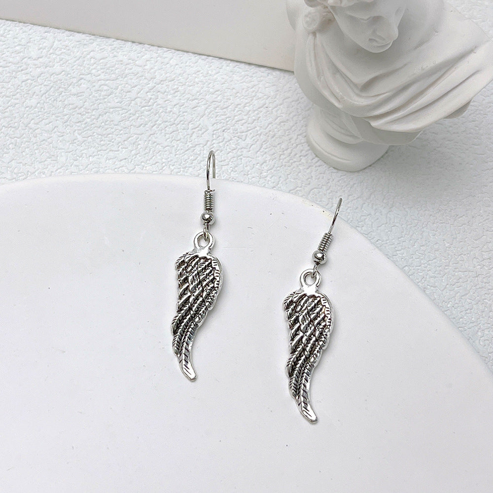 1 Pair Fashion Wings Metal Drop Earrings