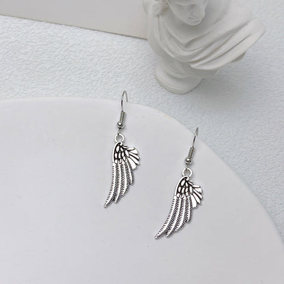 1 Pair Fashion Wings Metal Drop Earrings