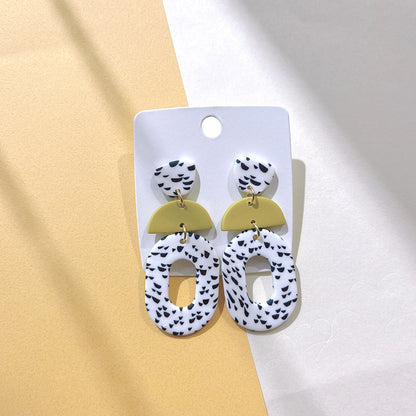 1 Pair Fashion Polka Dots Soft Clay Women's Drop Earrings