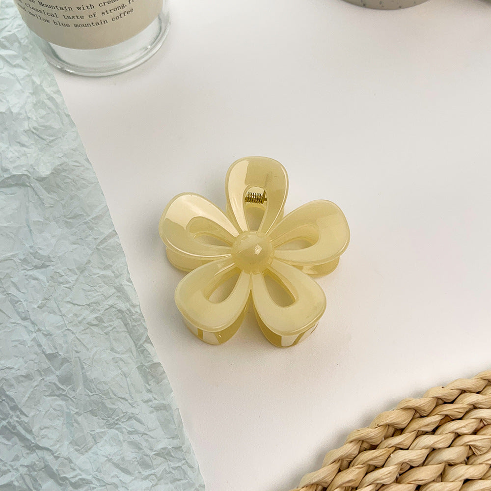 Fashion Flower Plastic Resin Hair Clip 1 Piece