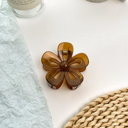 Fashion Flower Plastic Resin Hair Clip 1 Piece