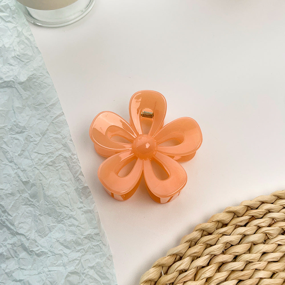 Fashion Flower Plastic Resin Hair Clip 1 Piece