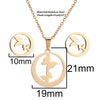 1 Set Fashion Geometric Titanium Steel Plating Earrings Necklace