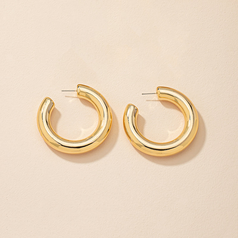 1 Pair Fashion Round Alloy Plating Alloy Women's Ear Studs