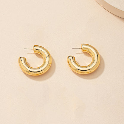 1 Pair Fashion Round Alloy Plating Alloy Women's Ear Studs