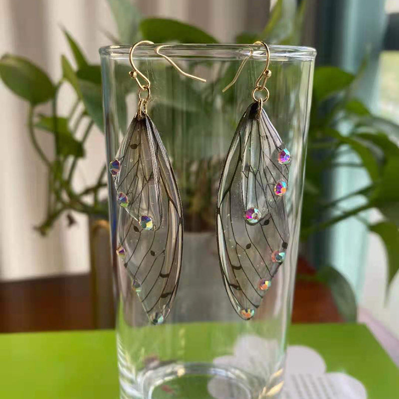 1 Pair Simple Style Wings Copper Epoxy Women'S Drop Earrings