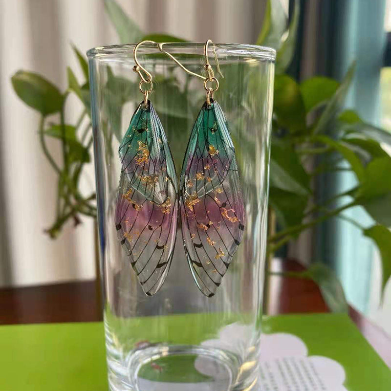 1 Pair Simple Style Wings Copper Epoxy Women'S Drop Earrings