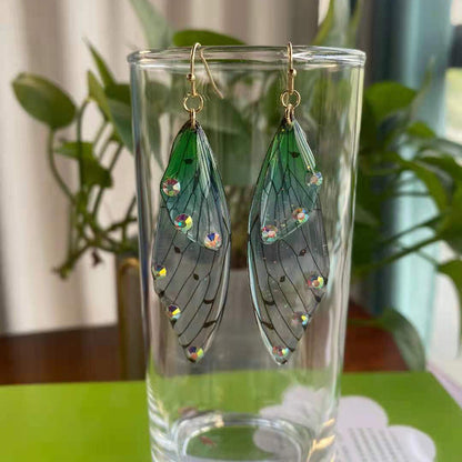 1 Pair Simple Style Wings Copper Epoxy Women'S Drop Earrings