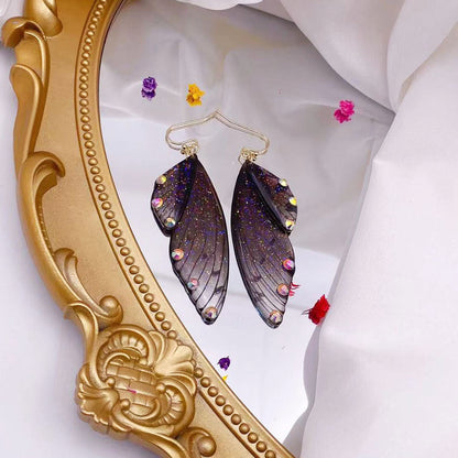 1 Pair Simple Style Wings Copper Epoxy Women'S Drop Earrings