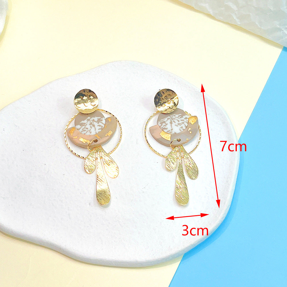 1 Pair Retro Round Soft Clay Women's Drop Earrings