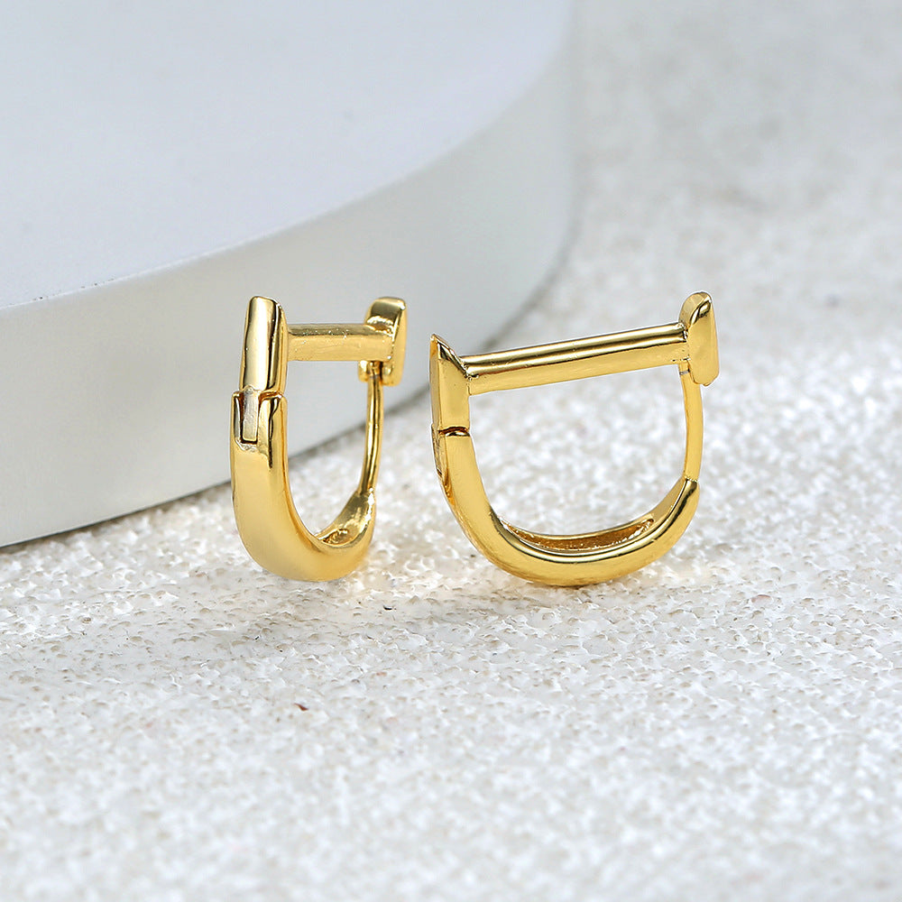 Fashion Letter Copper Hoop Earrings 1 Pair