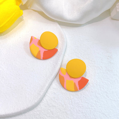 1 Pair Fashion U Shape Semicircle Soft Clay Women's Drop Earrings