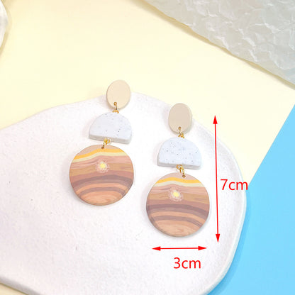 1 Pair Retro Round Soft Clay Women's Drop Earrings