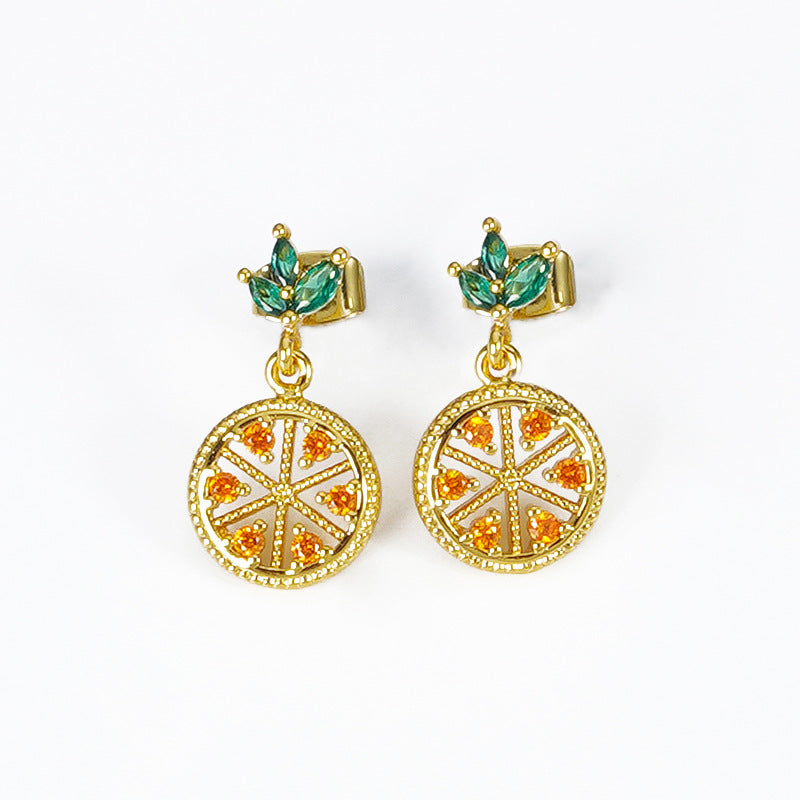 Fashion Cactus Palm Tree Copper Plating Zircon Drop Earrings 1 Pair