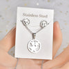 Fashion Letter Heart Shape Solid Color Titanium Steel Hollow Out Earrings Necklace 1 Set