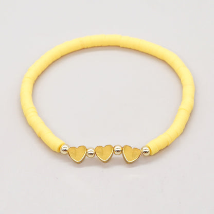 1 Piece Fashion Heart Shape Soft Clay Handmade Unisex Bracelets