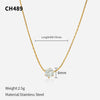 Fashion Geometric Stainless Steel Inlay Rhinestones Necklace 1 Piece