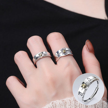 Fashion Solid Color Copper Silver Plated Open Ring 1 Piece